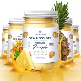 Wildcrafted Irish Sea Moss Gel – All-Natural Pineapple Flavored Sea Moss Gel Made from Dried Seaweed, Rich in Nutrients and Packed with Health Benefits for Skin, Digestion, and Immunity Boost.