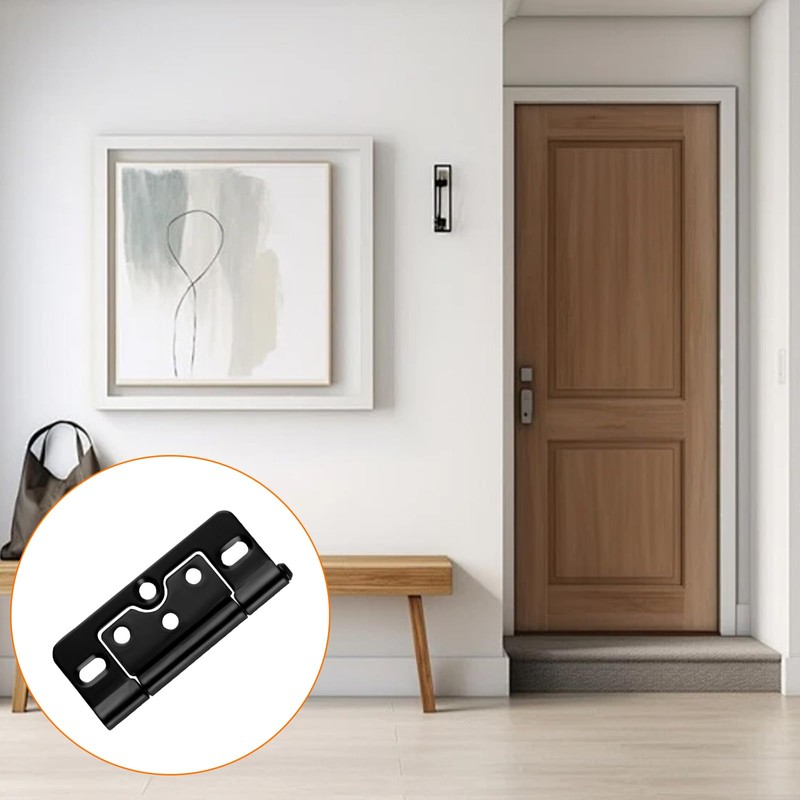 WangChaoJiu 8 Pcs Black Modern Non-Mortise No Noise Bifold Door