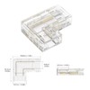 BTF-LIGHTING FCOB COB Transparent Gapless L-Shaped Connector Kit 4pc L-Shaped