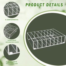 Large Money Box for Cash, Acrylic Cash Organizer with 8 Compartment and Silicone Dots on the Bottom, Transparent Money Holder for Board Games, Money Organizer for Cash