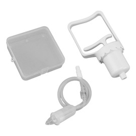 Baby Nose Aspirator Hand Puller Nose Sucker Manual Soft Silicone Negative Pressure Nosal Cleaning for Infant Newborn White
