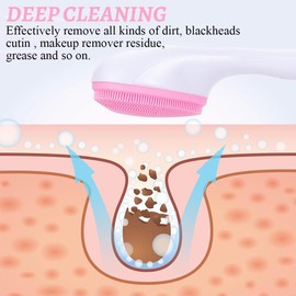 GGUFAY Katzenkrallen-Gesichtsbürste, Silikon Wasserdichte Gesichtsreinigungsbürste, Weichen Borsten Peeling Bürste Gesicht Massagegerät Tiefenreinigung Gesichtspflege (2 Stück, Rosa, Grün)