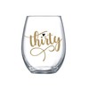 Thirty Stemless Wine Glass Gold 30th Birthday Gift for Women