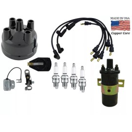 Ford 8N Tractor 1950-52 Distributor Tune up kit w/ US Copper wires & 12V Coil