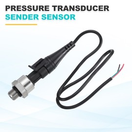 sourcing map Pressure Transducer Sender Sensor with Connector, G1/4" 80 PSI Stainless Steel Pressure Transmitter for Oil Fuel Water Air