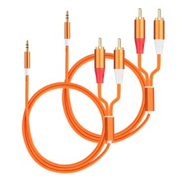 3.5mm to RCA Cable,2 RCA to 3.5mm AUX Cable for HiFi Systems, Speakers, MP3 Players, TVs, Computers, Smartphone, Home Theaters, Tablets, Amplifiers, Sound Bars, etc. （3.3ft/2 Pack）