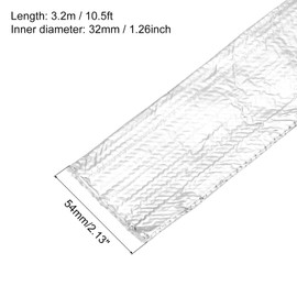 QUARKZMAN Hitzeschutz Aluminisierte Hülse 1 1/4" ID x 10.5FT Aluminium Metallisches Glasfaser-Hitzeschutz für Kraftstoffleitungen Kabel Elektrische Verkabelung