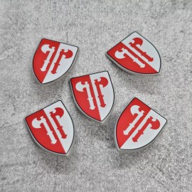 MuseBrickArts 5pack Axe Shield Red White Blocks Accessories for Minifigures Ga13AS01