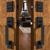 Moquin Double Front Door Lock Set, Matte Black Square Front