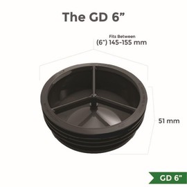 G Green Drain Waterless Trap Seal, 6 Inch, Fitting Pipes with Diameters Between 145-155 mm