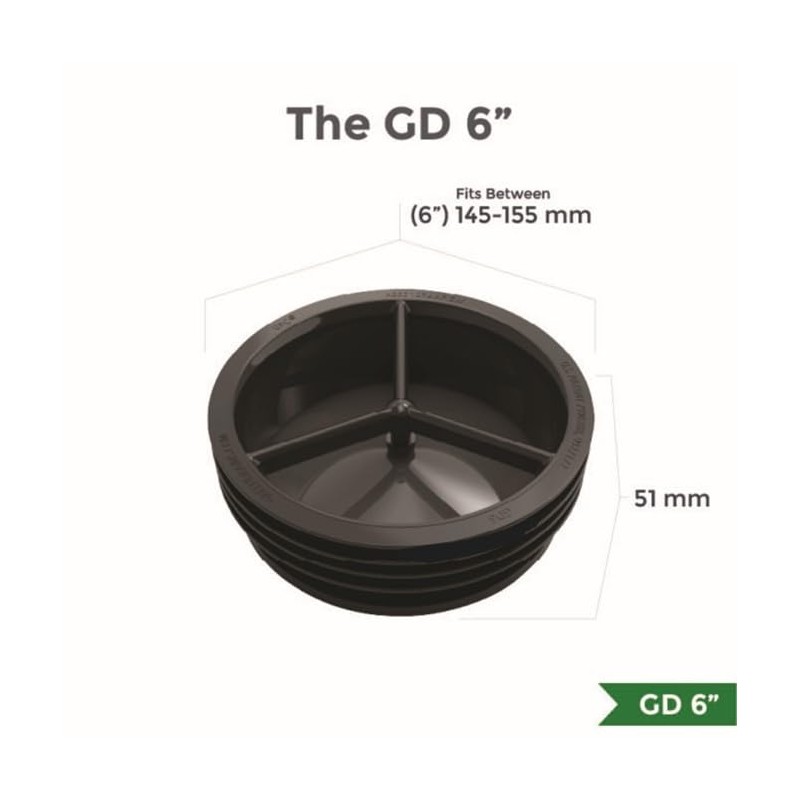 G Green Drain Waterless Trap Seal, 6 Inch, Fitting Pipes