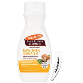 Palmer's Raw Shea Nourish Daily Body Lotion with Vitamin E, Vanilla Scent, 48 Hour Moisture, Dermatologist Approved, 250ml