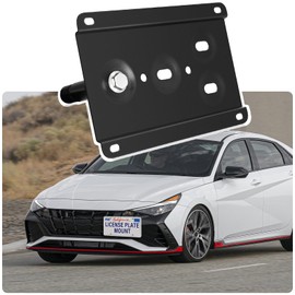 Anti-Theft License Plate Holder Compatible with Hyundai Elantra Sport 2017-2021 Hyundai Elantra GT 2017-2021, Front Tow Hook License Plate Bracket Mounting Kit, No Drill Bumper Frame