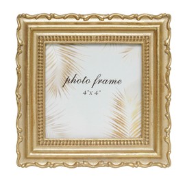 Ferrisland 4x4 Vintage Picture Frame, Gold Antique Ornate Picture Frame, Victorian Retro Decorative Photo Frames for Tabletop & Wall, Baroque Home Decor Frames, gift ideas