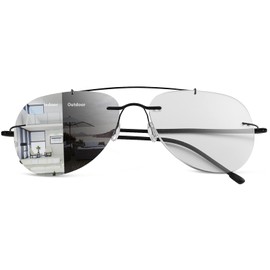 YIMI Photochromic Progressive Multifocal Reading Glasses for Men Women UV400 Computer Anti Blue Light Lightweight Eyeglasses (Black, 2.00, multiplier_x)