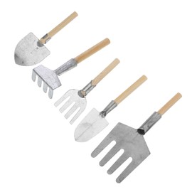 Kisangel Mini Garden Tool Set 5pcs Iron Trowels Wood Handle for Gardening Art Photography