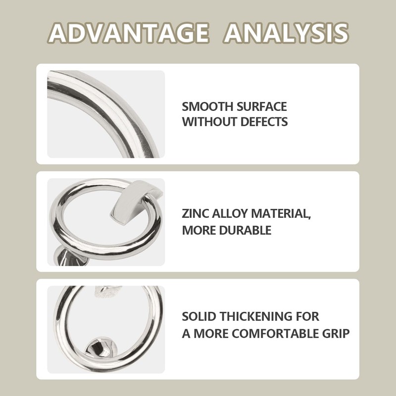 Bwintech 1 Pcs Satin Nickel Ring Desgin Classic Heavy Duty