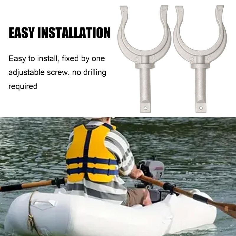 Ollanoos 2 PCS Aluminum Portable Stable Side Mount Oarlock Rowlock,