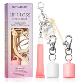 Homesthetix-Lip Gloss Keychain-Lip Gloss Holder Keychain with Mirror - Lip Gloss Charms Fits Most Glosses 16-19 mm - Stylish Lip Balm keychain for Bags, Purses- Lip Balm Holder Use at Home, Work