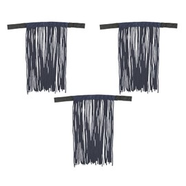 Horze Lightweight Nylon Fringe Fly Veil | Easily Attaches to Horse Halter (Pack of 3) - Peacoat Dark Blue - Cob