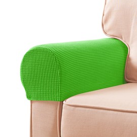 SUBRTEX Stretch Armrest Covers Spandex Arm Covers for Chairs Couch Sofa Armchair Slipcovers for Recliner Sofa with Twist Pins 17pcs(Grass Green)