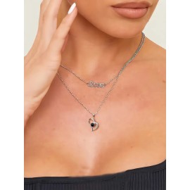 Flores Rosa Natural Eterna Y Collar De Te Amo Corazón Para Mujeres Mamá Abuela Esposa Novia En El Día De La Madre Cumpleaños San Valentín Navidad Aniversario Románticos