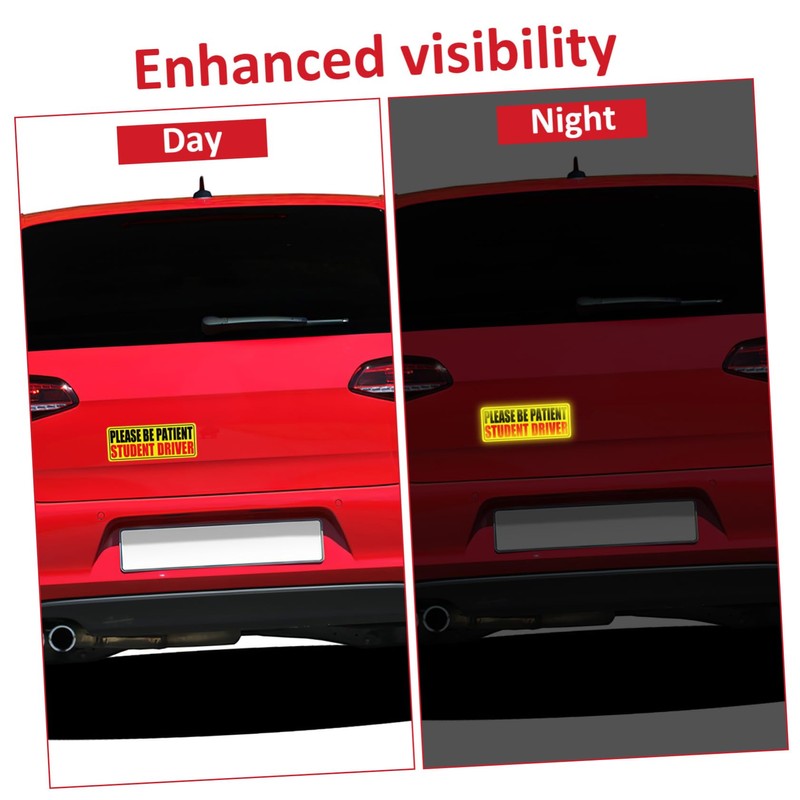 ABOOFAN 5pcs Magnetic Driver Sticker Reflective Car Decals for Learner