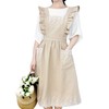 TOWYYO Women's Apron, Cute, One-piece Type, 100% Cotton, Fashionable, Ruffle,