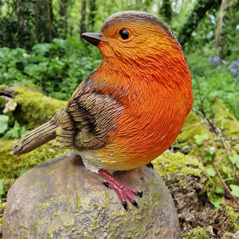 Selections Robin on a Stone Resin Garden Ornament