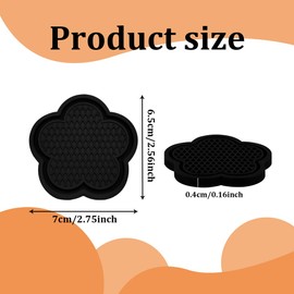 RGOAANC 4PCS Car Cup Holder Coaster, Cup Holder Insert, 2.75 Inch Non-Slip Insert Water Bottle Holder Pads, Car Interior Accessories PVC Flower Shaped Vehicle Cup Holder Insert Coaster for Women Girls