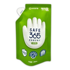 Happy Home Safe365 Foaming Hand Wash, Green Shower Scent, 200mL Refill - TJ Hand Soap Bubble Hand Wash 2ea