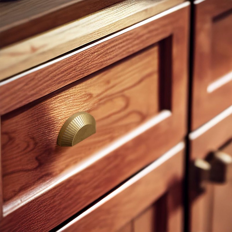 Goo-Ki 6 Pack 2 1/2 Inch Antique Brass Half-Moon Cabinet