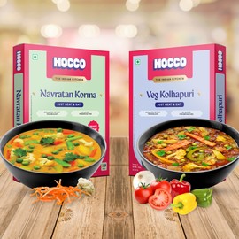 HOCCO | Ready to Eat Authentic Indian Food | Ready in 5 Mins | Vegeterian | Sabji | Paneer | South Indian | No Preservatives | Natural Inredients (Pack of 8, New Variety Combo)