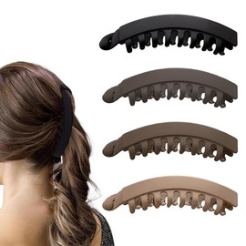 JEYORZY 4 Stück Banana Clip Dickes Haar,Bananenspange Haare,Bananen Haarspange,Hair Clips,Vintage Fischschwanz,Haarklammer Damen,Haarclips Mädchen,Banane Haarspangen Frauen für Pferdeschwanz