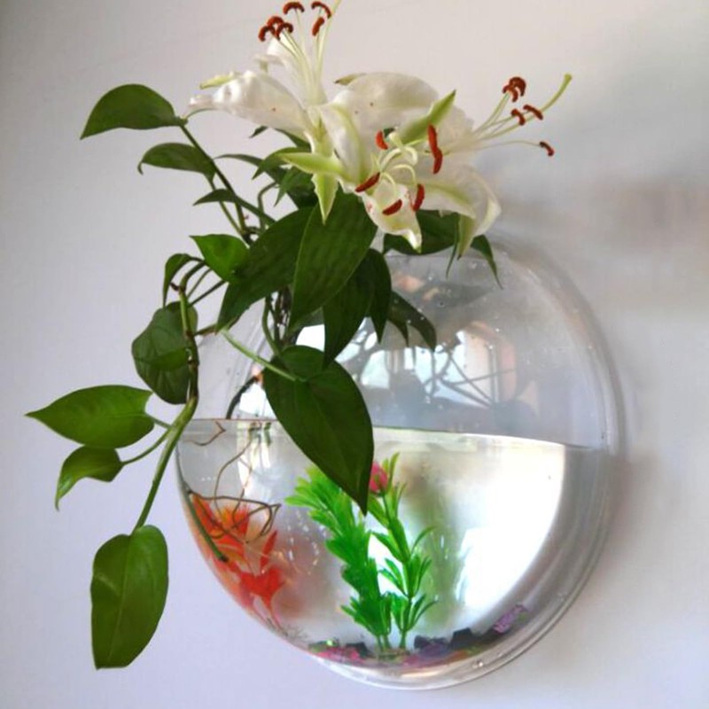 DSBAOMA Wall Mounted Fish Bowl Hanging Betta for Aquarium Wall
