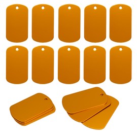 Aluminium Engraving Blanks Aluminium Rectangle Blank Tags Stamping Blanks Engraving Blanks Dog Tag 25 Pack (Orange)