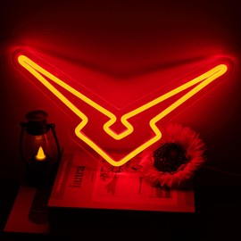 Acrossoce Cool Code Geometry Neon Sign Lights for Wall Decor, Dimmable Geas Neon Lights for Man Cave,Bedroom,Game room Decor, LED Neon Signs Bar Club Party Gift Art for Anime Fans Kids Boys Girls