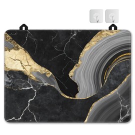 Black Gold Marble Glass Top Stove Cover Protector,Modern Heat Resistant Stove Top Cover, Large Size Range Covers for Electric Stove Countertop Mat, 28 x 20 Inch