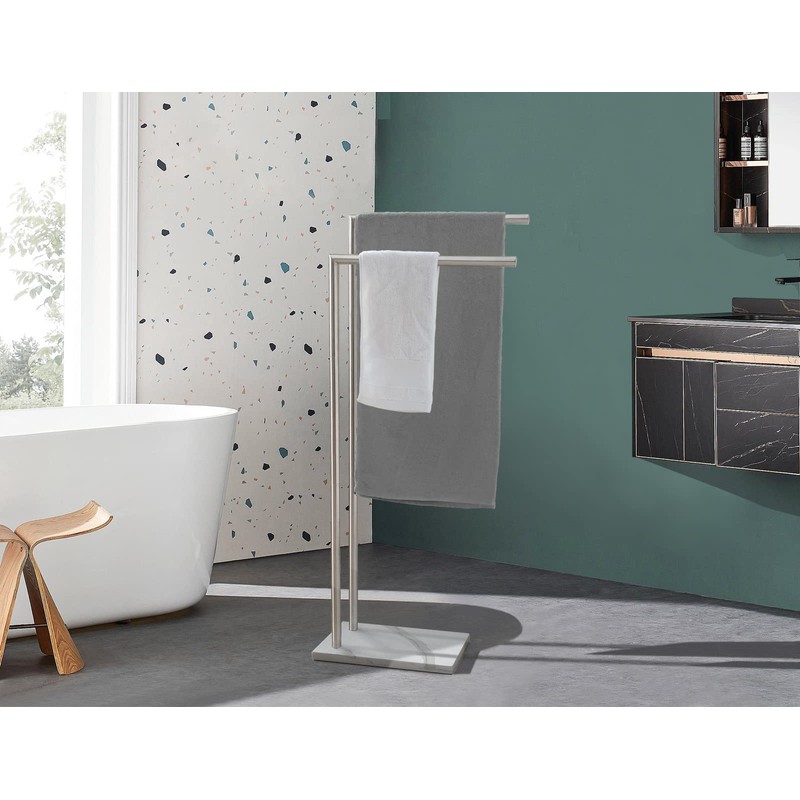 EADOT 41 Inch Standing Towel Rack Double L Shape Bath