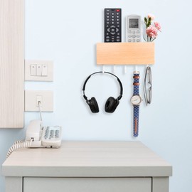 Echehi Key Holder with 5 Hooks, Easy to Install Key Holder, No Drilling, Small Key Rack, Coat Rack, Letter Stand, Suitable for Entrance Areas and Behind Doors, White