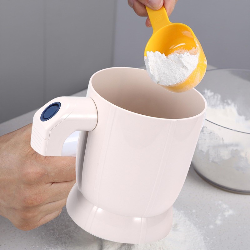 KIDENEI Electric Flour Sifter with Dough Scraper, 4 Cup Capacity