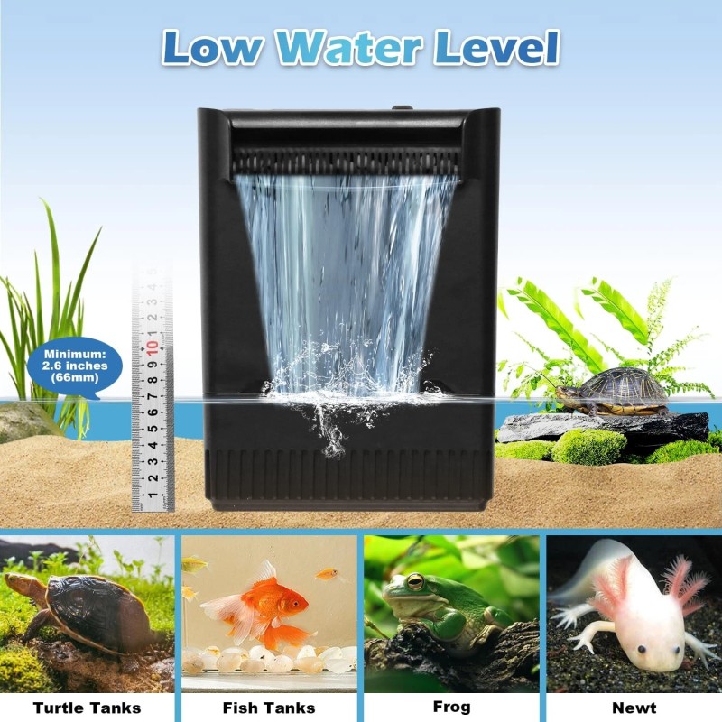 TARARIUM Turtle Tank Filter Aquarium Filter w/ Detachable U-V Light