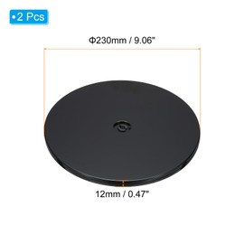 PATIKIL 9 Inch Heavy Rotating Swivel Stand, 2Pcs 360˚ Rotation Lazy Susan Turntable with Steel Ball Bearings for Model Base Rotating Plants TV Computers Monitors, Black