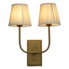 JIMUBEAM Vintage Brass 2-Lights Wall Sconce Lighting with Fabric Shades