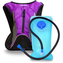 Aduro Sport Hydration Backpack [Hydro-Pro], 1.5L / 2L / 3L BPA Free Water Bladder, Unisex, Water Resistant, Durable, Light Weight, Adjustable Sizing (Purple, 1.5 Liters (50 Fl. Oz))