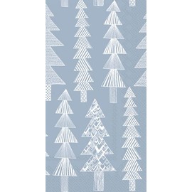 IHR Ideal Home Range Dinner Napkins Marimekko Disposable 3-Ply Paper Hand Towels, 8.5" x 4.5", Kuusikossa Light Blue, 16-Count