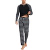 Litherday Men's Pyjamas Sets Long Sleeve Cotton Plaid Nightwear Classic
