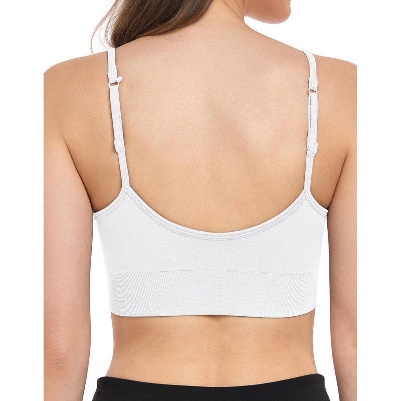 ANGOOL Women's Sports Bra Without Underwire Adjustable Spaghetti Straps Sports