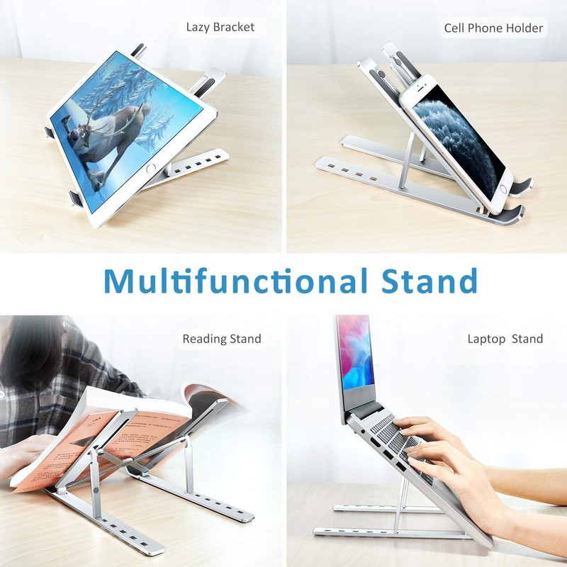 ivoler Laptop Stand for Desk, Adjustable Laptop Riser Aluminum Ergonomic