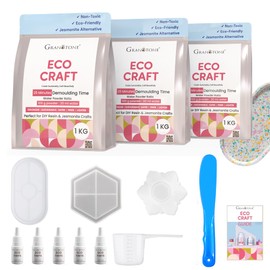 GRANOTONE ECOCRAFT Complete Kit – Beginner-Friendly DIY Casting Kit, Eco-Friendly Water-Based Powder, Quick 20-30 Min Demold, Includes Molds & Pigments – Perfect for Home Décor (1, Kilograms)